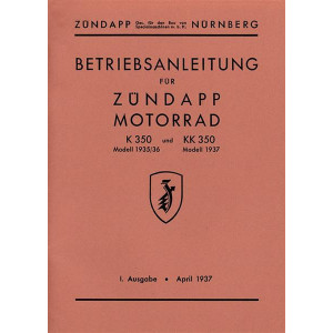 Zündapp K350 und KK350 Betriebsanleitung
