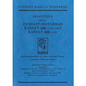 Zündapp K400 und K500 Ersatzteilkatalog