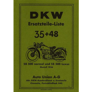 DKW SB500 Normal und SB500 Luxus Ersatzteilkatalog