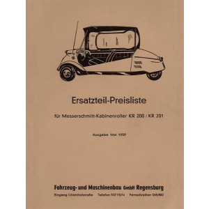 Messerschmitt KR200 und KR201 Ersatzteilkatalog
