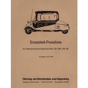 Messerschmitt KR200 und KR201 Ersatzteilkatalog