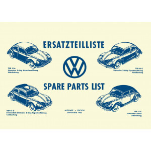 VW Käfer Typ 11 A/C/G Typ 15 A Cabrio Ersatzteilkatalog