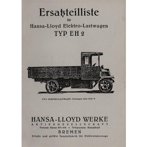 Hansa Elektro Lastwagen EH2 Ersatzteilliste