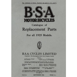 BSA 1925 Models Spare Parts