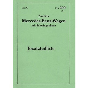 Mercedes-Benz-Wagen Typ 200 Ersatzteilliste