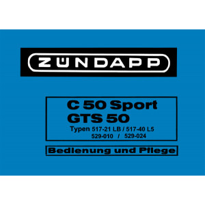 Zündapp C50 Sport und GTS50 Betriebsanleitung