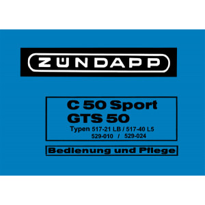 Zündapp C50 Sport und GTS50 Betriebsanleitung