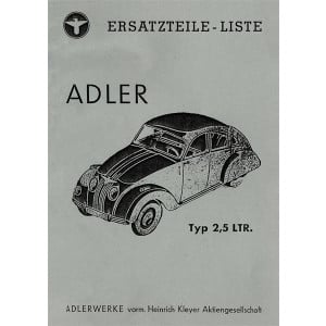 Adler Typ 2.5 Ltr. Ersatzteilkatalog