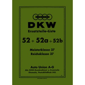 DKW Reichsklasse 37 & Meisterklasse 37 Ersatzteilkatalog