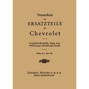 Chevrolet Capitol Serie AA Ersatzteilliste