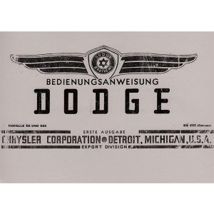 Dodge D8 und D8X Bedienungsanleitung