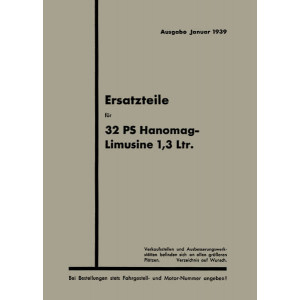 Hanomag 32 PS - 1.3 L Limousine Ersatzteilkatalog