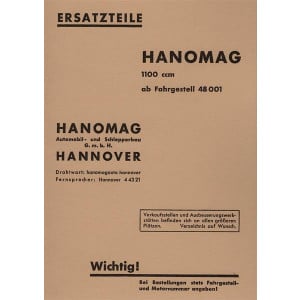 Hanomag 1100 Ersatzteilkatalog