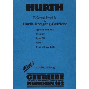 Hurth Getriebe 3-Gang Fußschaltung Ersatzteilliste