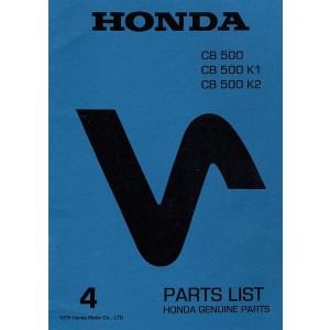 Honda CB500 CB500K1 CB500K2 Parts List