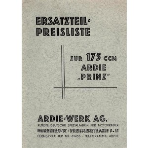 Ardie Prinz 175 Ersatzteilkatalog