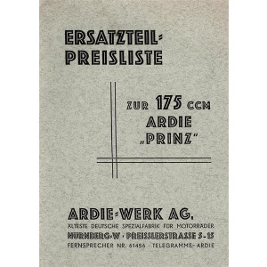 Ardie Prinz 175 Ersatzteilkatalog