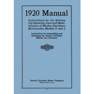 Harley-Davidson F & J Models 1920 Manual