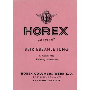Horex Regina 1 Betriebsanleitung