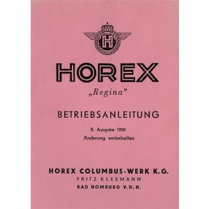 Horex Regina 1 Betriebsanleitung