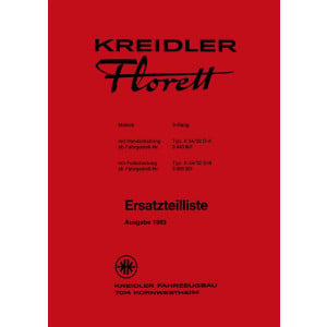 Kreidler Florett 3-Gang mit Hand- oder Fußschaltung Ersatzteilkatalog