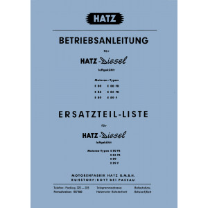 Hatz E80 E80FB E85 E85FB E89 E89F Motoren Betriebsanleitung