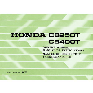 Honda CB250T CB400T Fahrerhandbuch