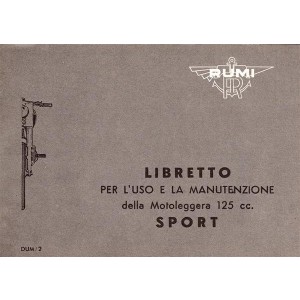 Rumi Libretto Per L’uso e La Manutenzione della Motoleggera 125 cc. Sport