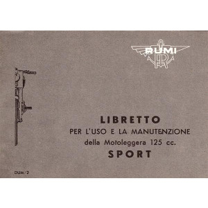 Rumi 125 Sport Libretto Per L’uso e La Manutenzione