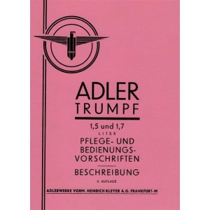 Adler Trumpf 1,5 und 1,7 Liter, Betriebsanleitung