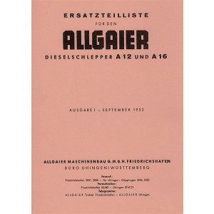 Allgaier A12 und A16 Traktor Ersatzteilkatalog