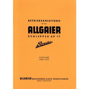 Allgaier Schlepper AP 17 (Porsche-System), Betriebsanleitung