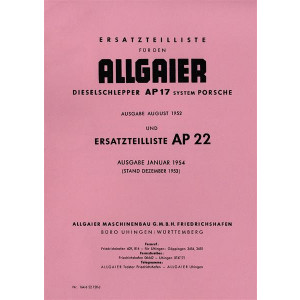 Allgaier AP17 und AP22 Traktor Ersatzteilkatalog