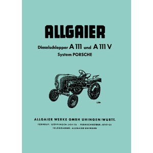 Allgaier A111 und A111V Traktor Betriebsanleitung