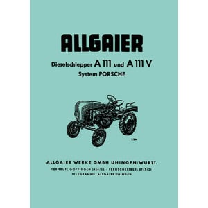 Allgaier A111 und A111V Traktor Betriebsanleitung