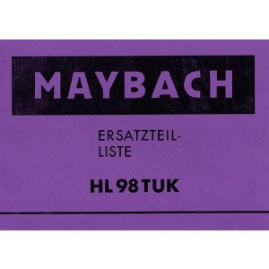 Maybach HL 98 TUK Ersatzteilliste