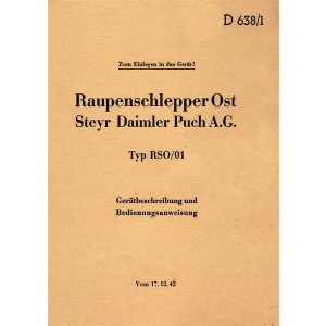 Steyr Raupenschlepper Ost RSO/01 Betriebsanleitung