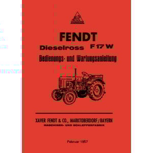 Fendt Dieselross F17W Betriebsanleitung