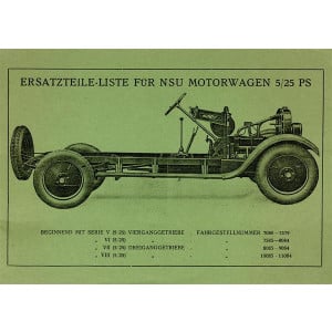 NSU 5/25 PS Motorwagen Serien 5/6/7/8 Ersatzteilkatalog