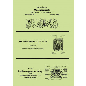 Maschinensatz 220/380VB  Bedienung und Wartungsanweisung