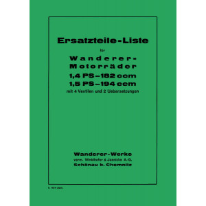 Wanderer 1,4 und 1,5 PS 182 und 194 ccm Ersatzteilkatalog