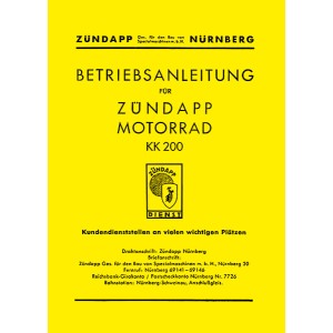 Zündapp KK200 Betriebsanleitung