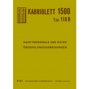 Fiat 1500 Cabriolet Typ 118H Reparaturanleitung