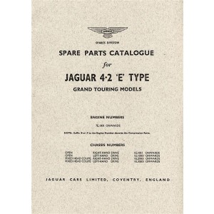 Jaguar E Type Spare Parts Catalogue