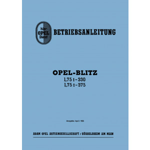 Opel Blitz 1,75 t Modelle 330 und 375 Betriebsanleitung