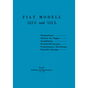 Fiat 522 C und 522 L, Betriebsanleitung