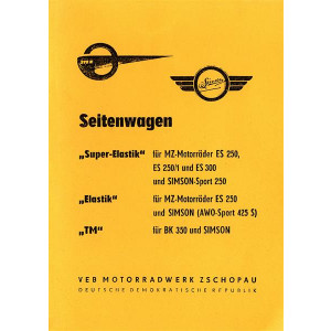 Simson AWO/ MZ/ IFA/ Simson Superelastik/ Elastic/ TM Seitenwagen Ersatzteilkatalog