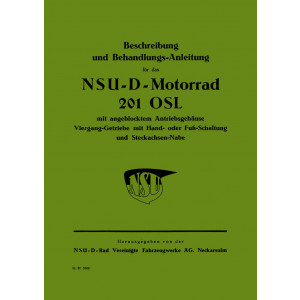 NSU 201OSL D-Motorrad Betriebsanleitung