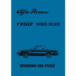 Alfa Romeo 1750 Spider Veloce Betriebsanleitung