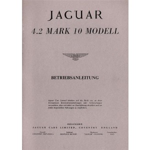 Jaguar 4.2 Mark 10 Modell, Betriebsanleitung